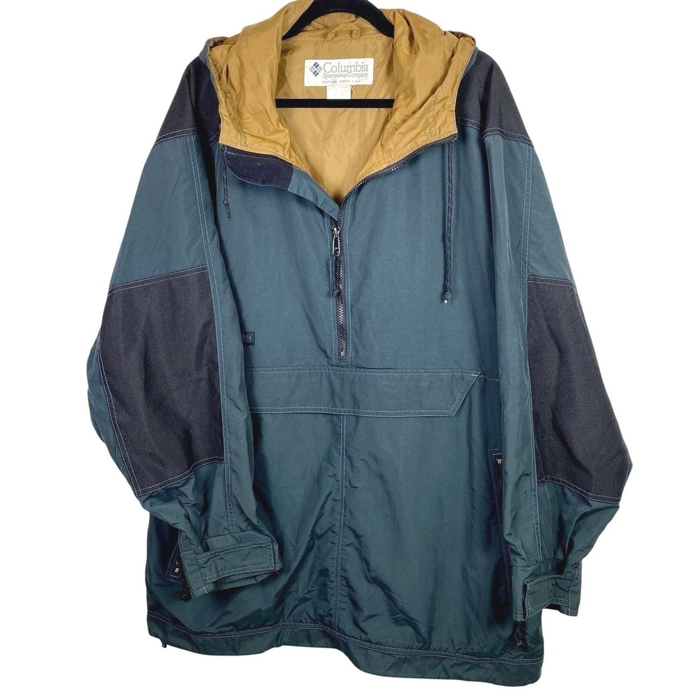 Vtg 90s Columbia Mens XL Windbreaker Jacket Hooded Retro Classic Y2K Streetwear